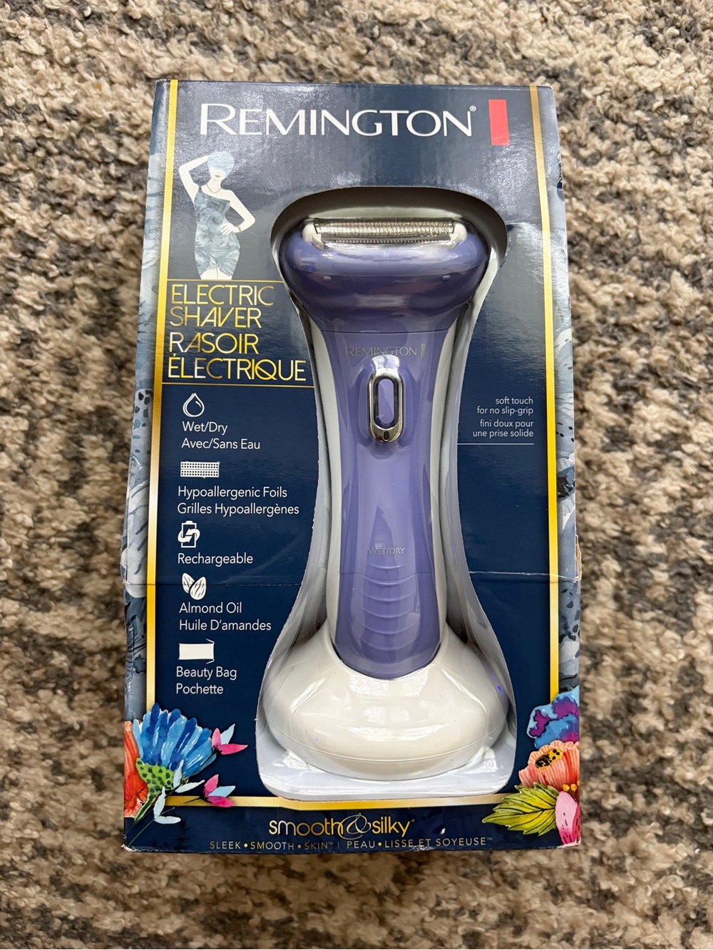Remington Smooth & Silky Electric Shaver for Women, 4-Blade Wet & Dry Razor